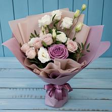 Букет цветов из:  Розы и Лизиантусы в Новобурейский
