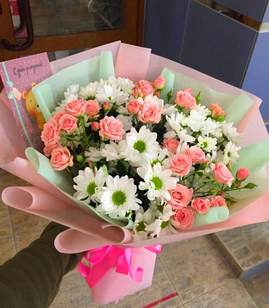 Букет цветов из: Розы и Хризантемы в Новобурейский