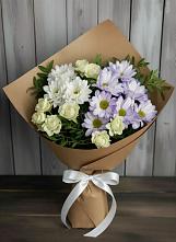 Букет цветов из:  Хризантемы и Розы в Новобурейский