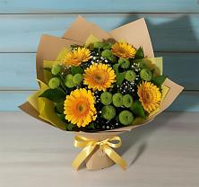 Букет цветов из:  Герберы и Хризантемы #REPLACE_PRED# Новобурейский