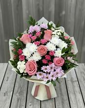 Букет цветов из:  Альстромерии, Гвоздики, Розы и Хризантемы #REPLACE_PRED# Новобурейский