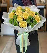 Букет цветов из:  Хризантемы и Розы в Новобурейский