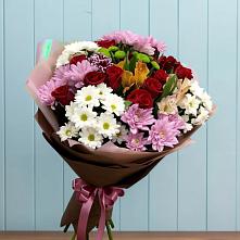 Букет цветов из:  Розы, Хризантемы и Альстромерии #REPLACE_PRED# Новобурейский