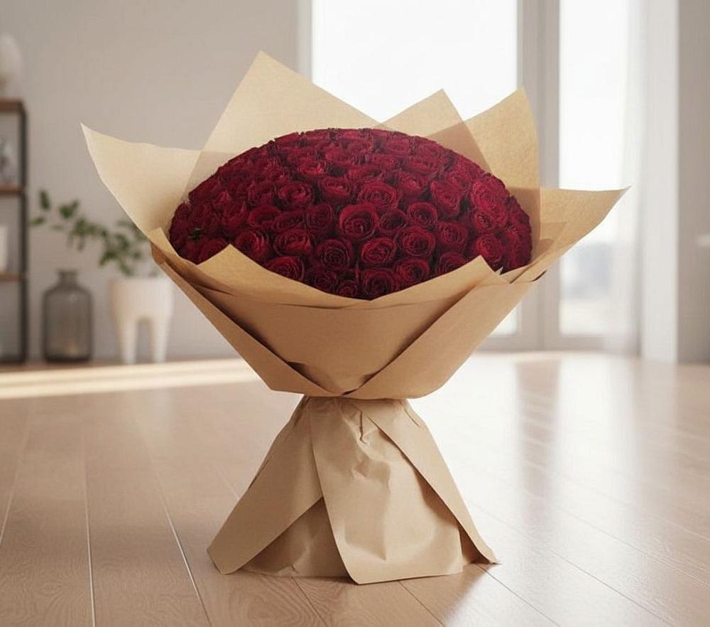 Букет 101 Красная роза в Новобурейский