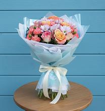 Букет цветов из:  Хризантемы и Розы в Новобурейский